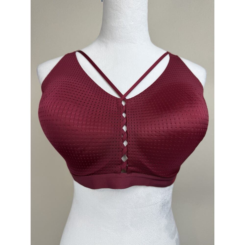 Victoria's Secret Sport Maroon Lightweight Strappy Sports Bra Size 38DD